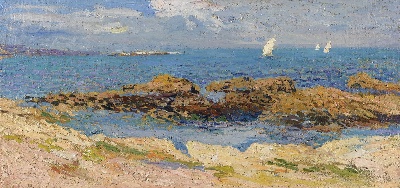 印象派图集5的油画作品-Henri Martin-ENVIRONS DE SAINT-MALO
