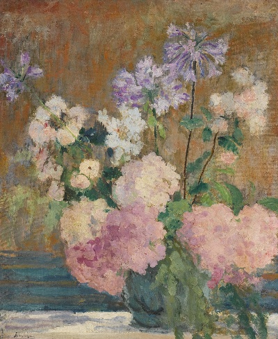 印象派图集5的油画作品-Henri Lebasque-BOUQUET DE FLEURS