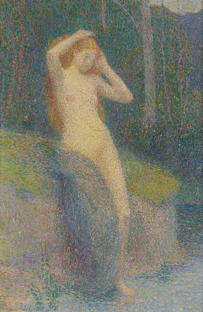 印象派图集5的油画作品-Hippolyte Petitjean-NUDE IN A LANDSCAPE
