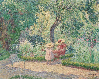 印象派图集5的油画作品-Henri Lebasque-DANS LE JARDIN DE MONTEVRAIN