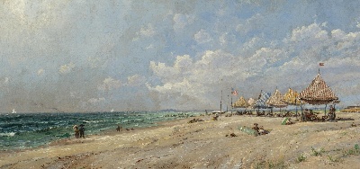 印象派图集6的油画作品-Jasper Francis Cropsey-Long Beach