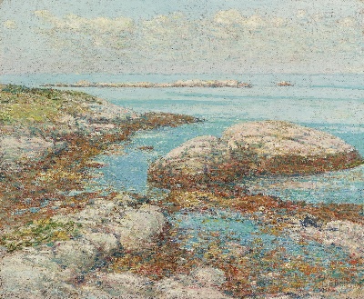 印象派图集6的油画作品-Louis Anquetin-ROCKS AT APPLEDORE MORNING