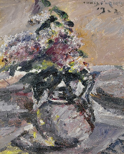 印象派图集6的油画作品-Lovis Corinth-FLIEDER IM GLASKRUG