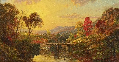 印象派图集6的油画作品-Jasper Francis Cropsey-STUDY FOR RAMAPO VALLEY