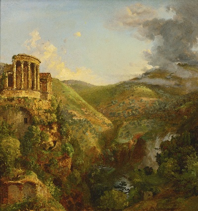 印象派图集6的油画作品-Jasper Francis Cropsey-THE TEMPLE OF THE SIBYL, TIVOLI