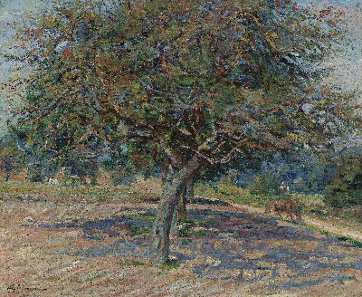 印象派图集6的油画作品-Jean-Baptiste-Armand Guillaumin-ARBRES EN ÎLE-DE-FRANCE