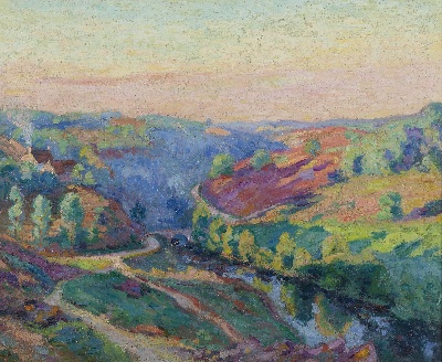 印象派图集6的油画作品-Jean-Baptiste-Armand Guillaumin-VALLEE DE LA CREUSE
