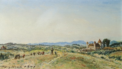 印象派图集6的油画作品-Johan Barthold Jongkind-LE CHATEAU DE VIRIEU-SUR-BOURBRE, ISERE