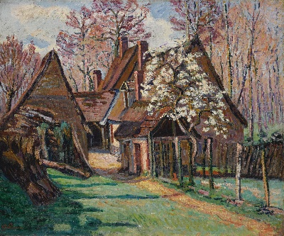 印象派图集6的油画作品-Jean-Baptiste-Armand Guillaumin-CHAUMIÈRES À JOUY