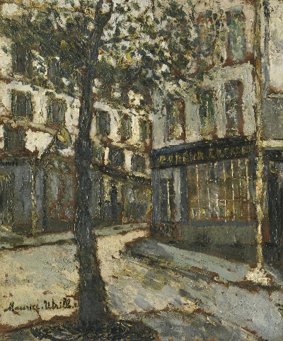 印象派图集7的油画作品-Maurice Utrillo-PLACE DES ABBESSES 
