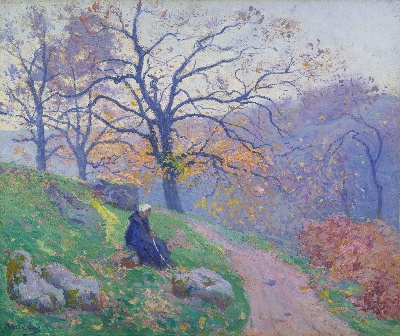 印象派图集7的油画作品-Paul Madeline-SUR LE CHEMIN DU DIBEN