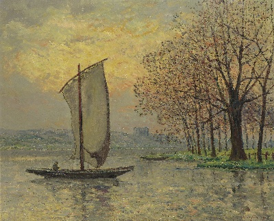 印象派图集7的油画作品-Maxime Maufra-LES BORDS DE LA LOIRE