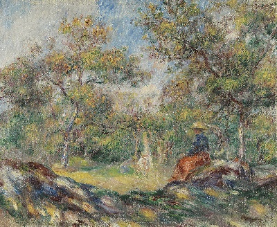 印象派图集7的油画作品-Pierre-Auguste Renoir-FEMME DANS UN PAYSAGE