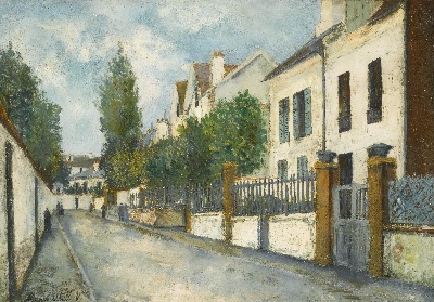 印象派图集7的油画作品-Maurice Utrillo-RUE VAUCONSANT, A SANNOIS