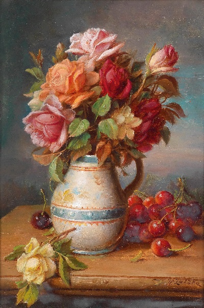 古典油画高清图集的油画作品-古典花卉静物油画 (88)