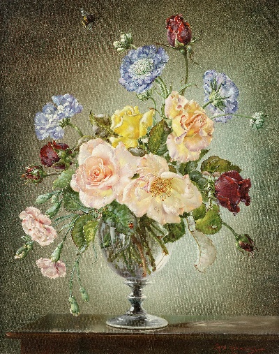 古典花卉油画高清图集50幅的油画作品-6008Classical flower (14)