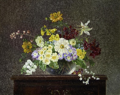 古典花卉油画高清图集50幅的油画作品-6008Classical flower (38)