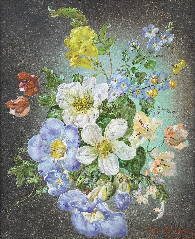 古典花卉油画高清图集50幅的油画作品-6008Classical flower (5)