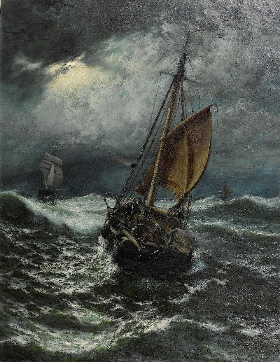19世纪航海主题高清图集1的油画作品-3007航海9  (19)【共19幅】