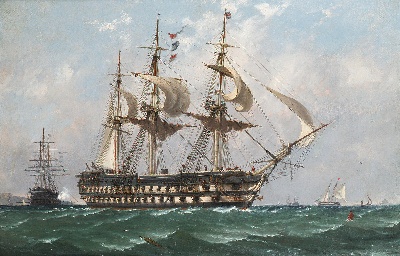 19世纪航海主题高清图集2的油画作品-3007航海25  (52)