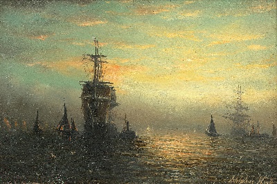 19世纪航海主题高清图集8的油画作品-3007航海new (2)