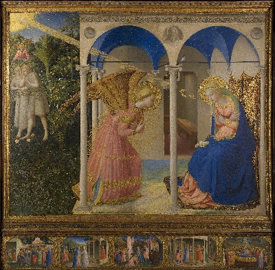 西班牙普拉多美术馆宏观巨作大图的油画作品-Angelico, Fra - The Annunciation