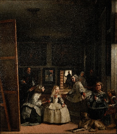 西班牙普拉多美术馆宏观巨作大图的油画作品-Velazquez, Diego Rodriguez de Silva y - The Family of Felipe IV, or Las Meninas