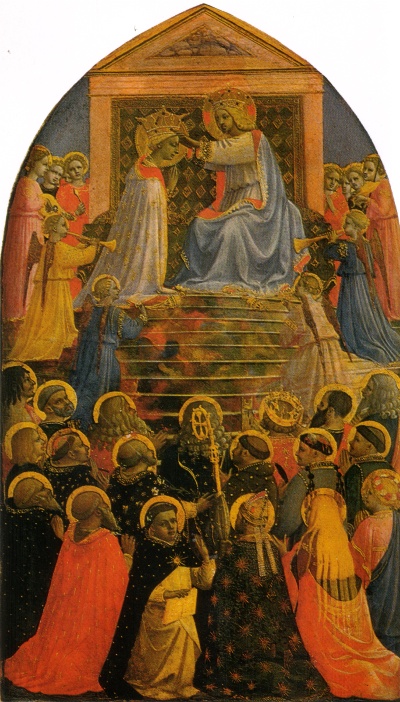 安吉利科作品的油画作品-Angelico,_incoronazione_della_Vergine,_42x25