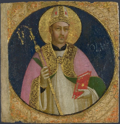 安吉利科作品的油画作品-Saint Romulus圣洛缪拉斯about 1423-4, Attributed to Fra Angelico
