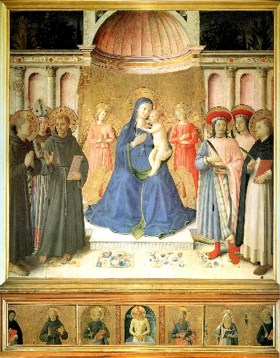 安吉利科作品的油画作品-Angelico,_Bosco_ai_Frati_Altarpiece