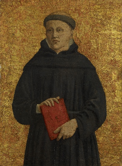 弗朗西斯卡作品的油画作品-Piero della Francesca - Augustinian Monk, 1454-69