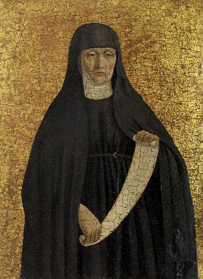 弗朗西斯卡作品的油画作品-Piero della Francesca - Augustinian Nun, 15th century