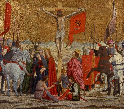 弗朗西斯卡作品的油画作品-Piero della Francesca - The Crucifixion, 15th century