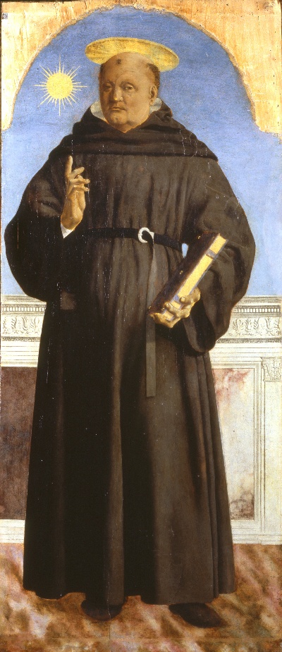 弗朗西斯卡作品的油画作品-Piero_della_Francesca_-_Saint_Nicholas_of_Tolentino_-_Google_Art_Project