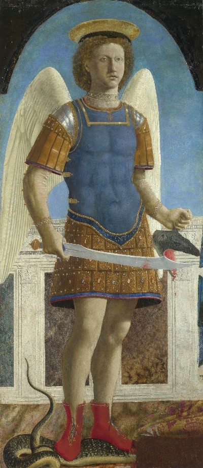 弗朗西斯卡作品的油画作品-Saint Michael圣迈克尔   1469, Piero della Francesca