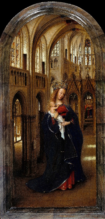 扬·凡·艾克作品的油画作品-Jan van Eyck The Madonna in the Church