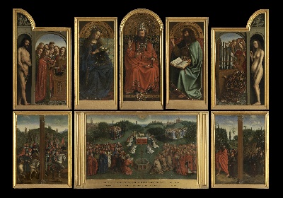 扬·凡·艾克作品的油画作品-Jan van Eyck (Copy after) - The Adoration of the Lamb