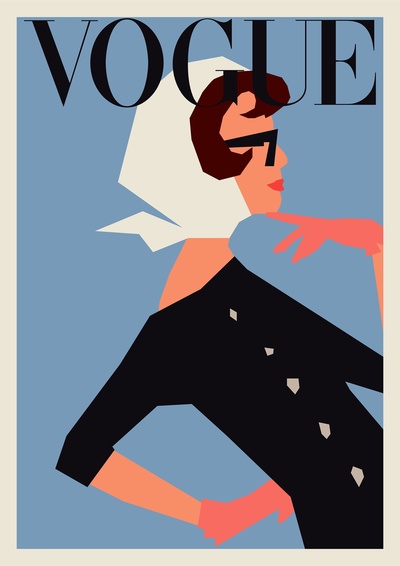 VOGUE复古封面插画图片集的作品