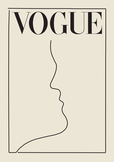 VOGUE复古封面插画图片集的作品