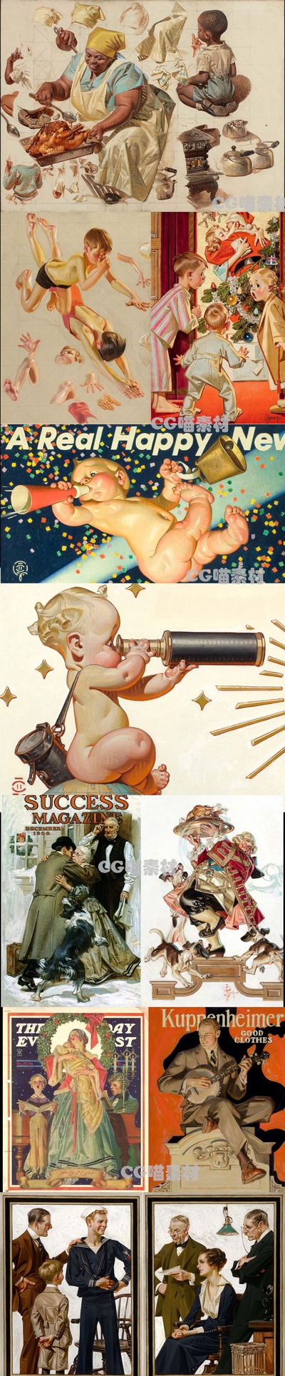 VOGUE复古封面插画图片集的作品