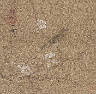 北宋 赵佶部分精选_北宋的国画作品-北宋 赵佶 梅花绣眼图页绢本24.5x24.8 故宫