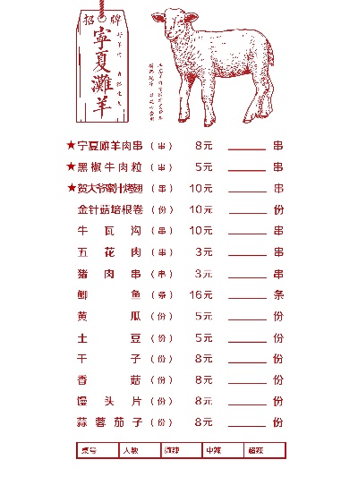 烧烤菜单.南渡素材烧烤菜单~~~001的PSD模板-素材烧烤菜单~~~001 反面