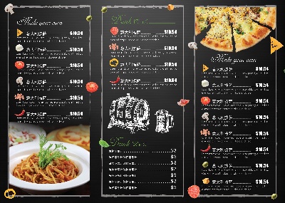 西餐披菜单.南渡素材披萨菜单~~~~001的PSD模板-素材披萨菜单~~~~004 背面