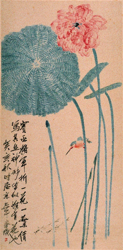 历代国画.齐白石.源文件的国画作品-齐白石-荷花