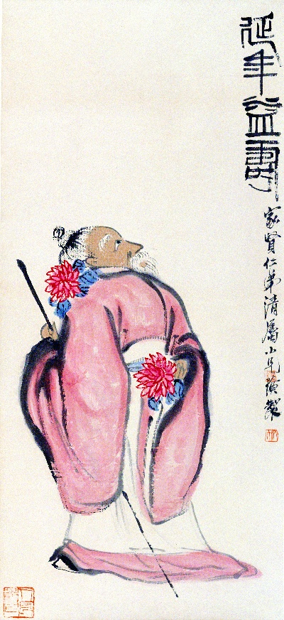 历代国画.源文件.人物的国画作品-延年益寿