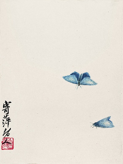 历代国画.源文件.昆虫册页7的国画作品-双蛾