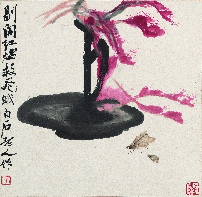 历代国画.源文件.花卉草虫册页（17开）重复5的国画作品-1086-红烛飞蛾图