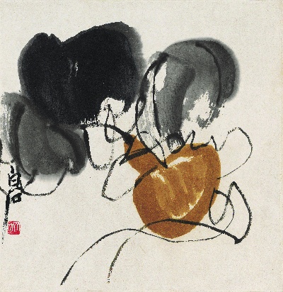 历代国画.源文件.花果草虫二四开册页25张的国画作品-956-葫芦图