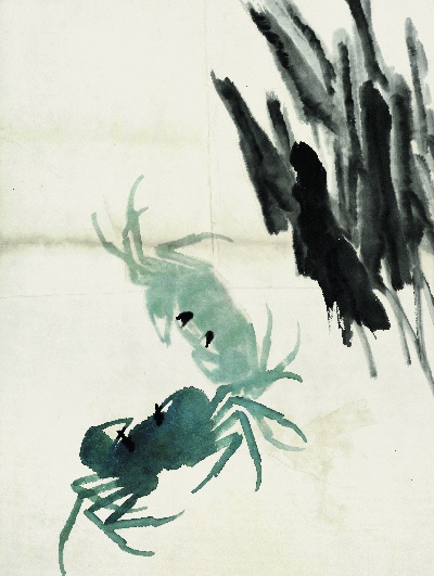 历代国画.源文件.鱼虾册100张的国画作品-齐白石 鱼虾册页(2)