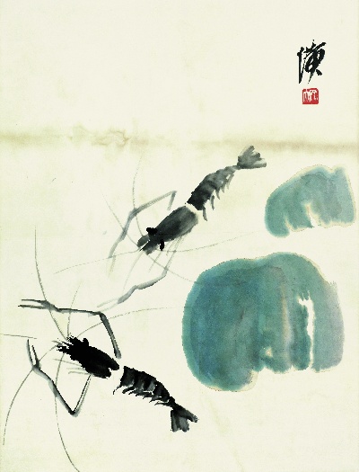 历代国画.源文件.鱼虾册100张的国画作品-齐白石 鱼虾册页(22)